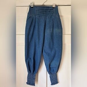 Denim High-waisted Balloon Pants